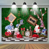 Wunderland Kaninchen Gras Wand Foto Ostern Hintergrund